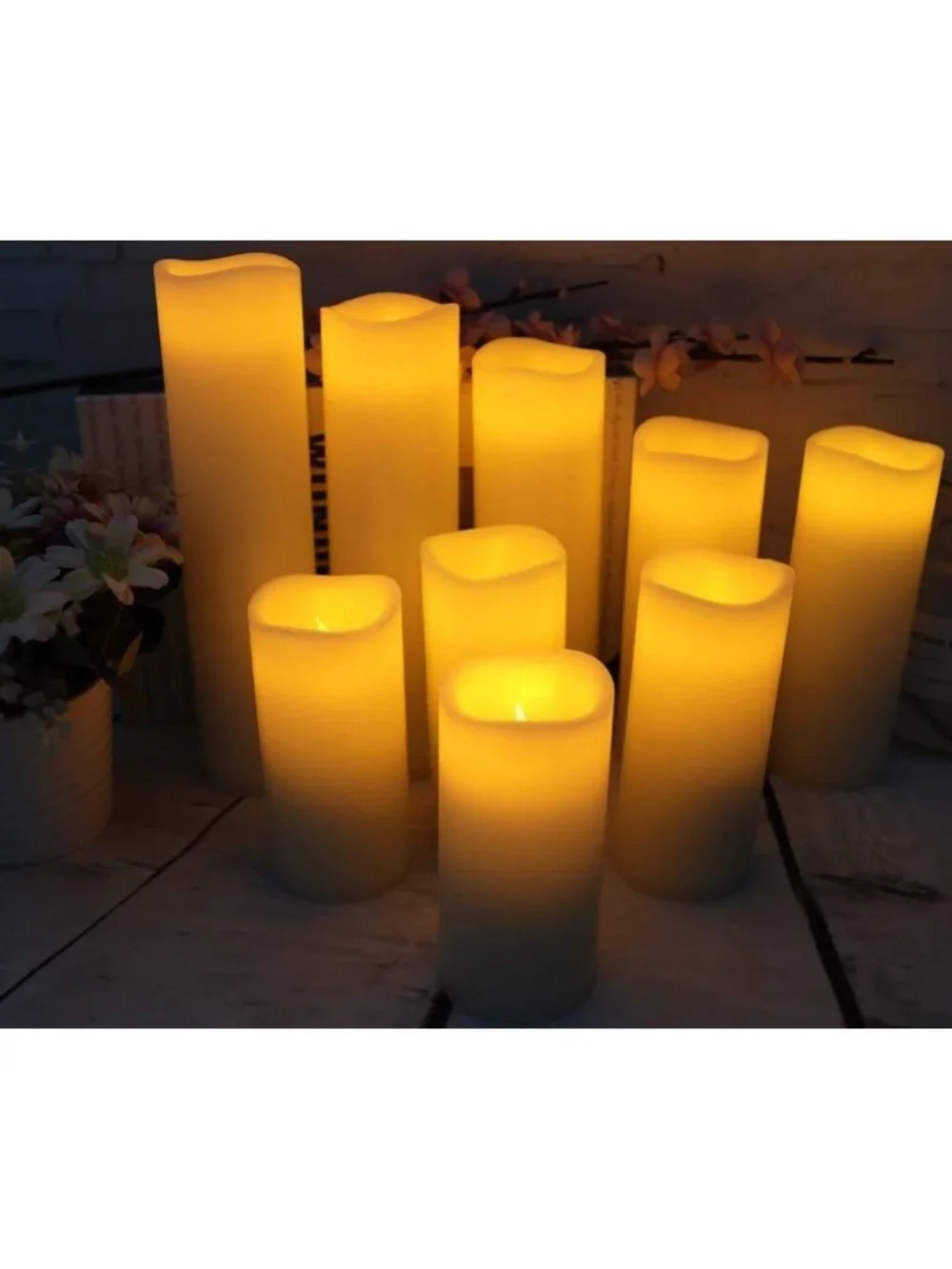 9-Pack Flameless LED Candles with Remote Timer - Real Wax Home & Wedding Decor